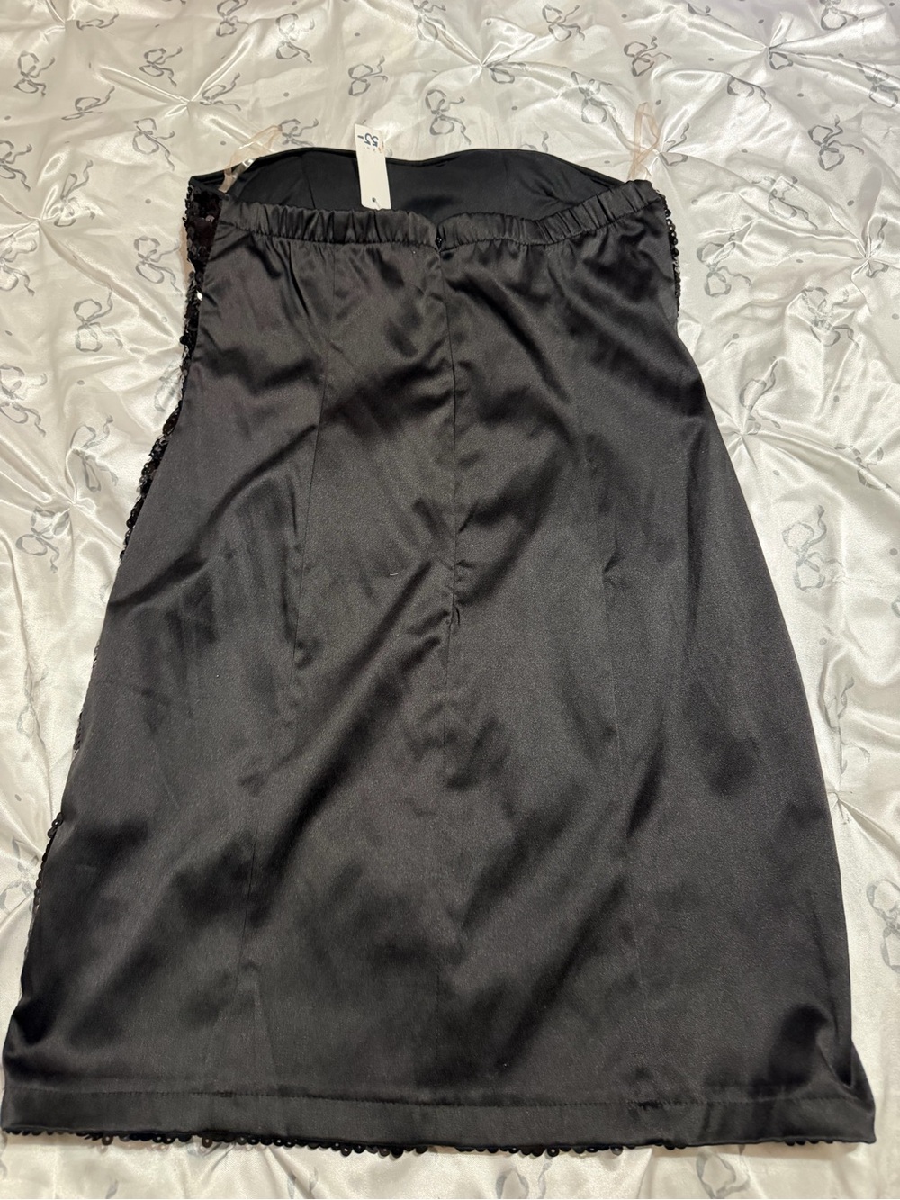 Magnolia Black Sequin Strapless Mini Dress with Hot Pink Lightning - Picture 2 of 5